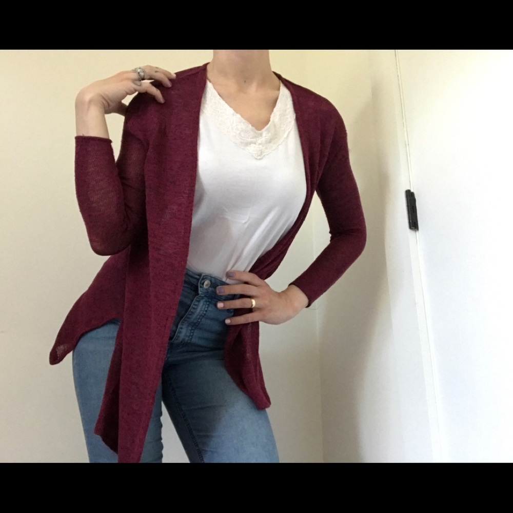 H&M Dark Maroon Loose-fit Cardigan - Picture 5 of 9